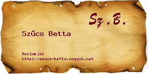 Szűcs Betta névjegykártya