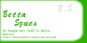 betta szucs business card